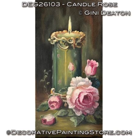 Candle Rose (Oil) Painting Pattern - Gini Deaton
